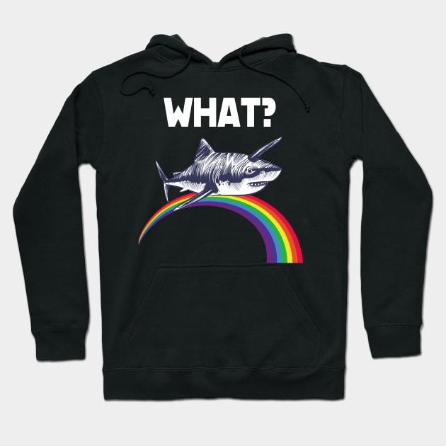 Rainbow Shark Unicorn funny Art Hoodie by Foxxy Merch